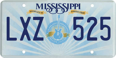 MS license plate LXZ525