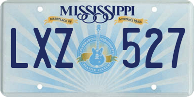 MS license plate LXZ527