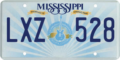 MS license plate LXZ528