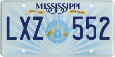 MS license plate LXZ552