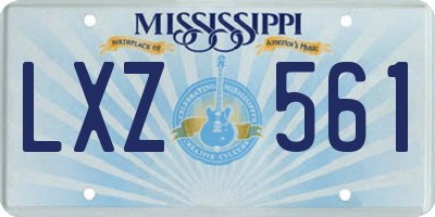 MS license plate LXZ561