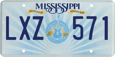 MS license plate LXZ571