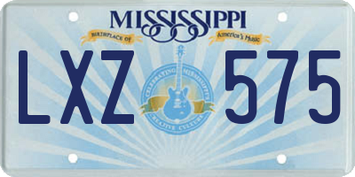 MS license plate LXZ575