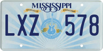 MS license plate LXZ578
