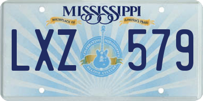 MS license plate LXZ579