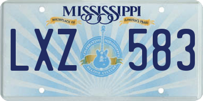 MS license plate LXZ583