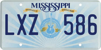 MS license plate LXZ586