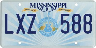 MS license plate LXZ588