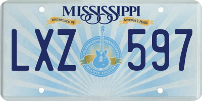 MS license plate LXZ597