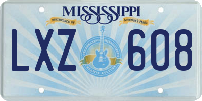 MS license plate LXZ608