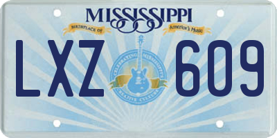 MS license plate LXZ609