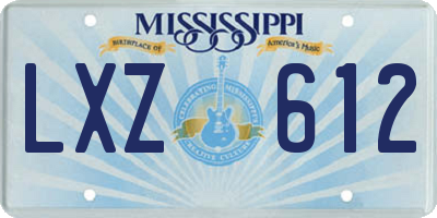 MS license plate LXZ612