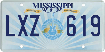 MS license plate LXZ619
