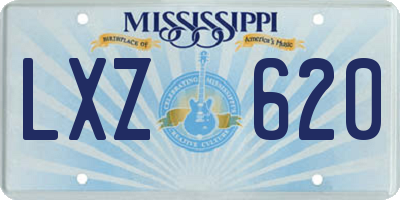 MS license plate LXZ620