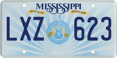 MS license plate LXZ623