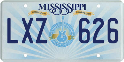 MS license plate LXZ626