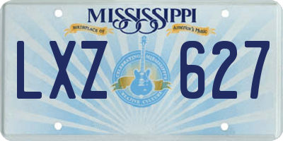 MS license plate LXZ627