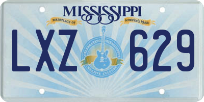 MS license plate LXZ629