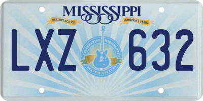 MS license plate LXZ632