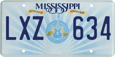 MS license plate LXZ634