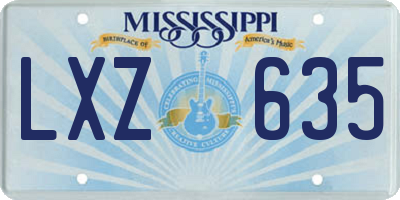 MS license plate LXZ635