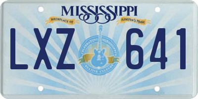 MS license plate LXZ641