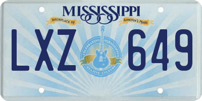 MS license plate LXZ649