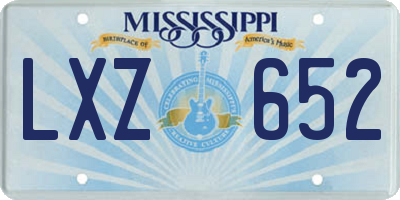 MS license plate LXZ652