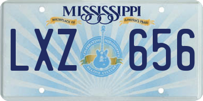 MS license plate LXZ656