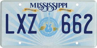 MS license plate LXZ662