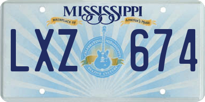 MS license plate LXZ674