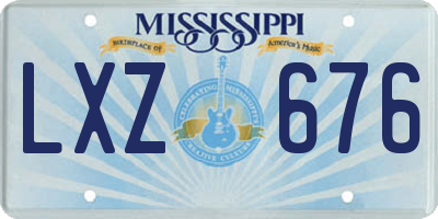 MS license plate LXZ676