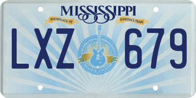 MS license plate LXZ679