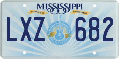 MS license plate LXZ682