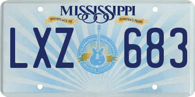 MS license plate LXZ683