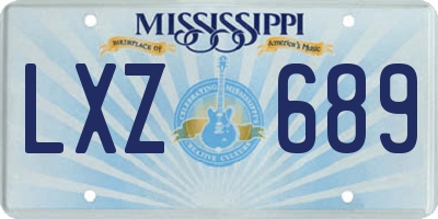 MS license plate LXZ689