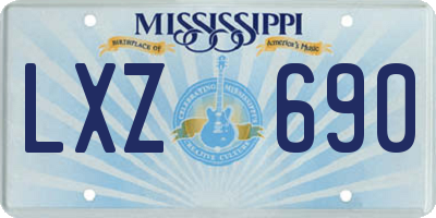 MS license plate LXZ690