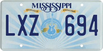 MS license plate LXZ694