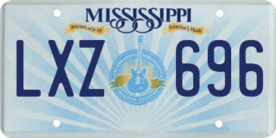 MS license plate LXZ696