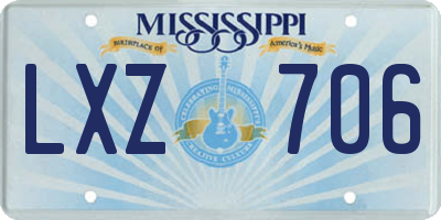 MS license plate LXZ706