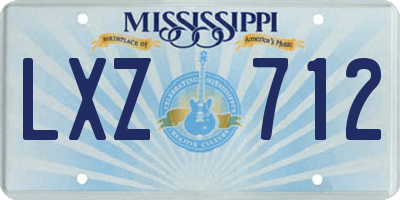 MS license plate LXZ712