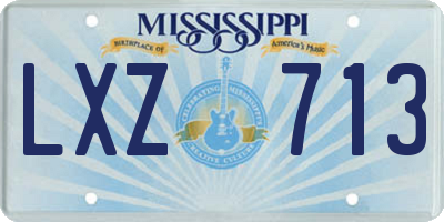 MS license plate LXZ713
