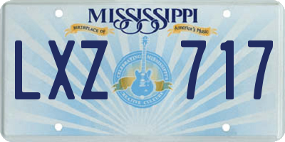 MS license plate LXZ717