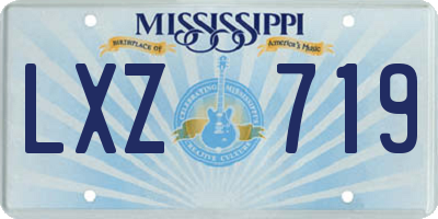 MS license plate LXZ719