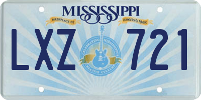 MS license plate LXZ721