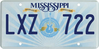 MS license plate LXZ722