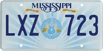MS license plate LXZ723