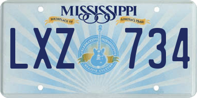 MS license plate LXZ734