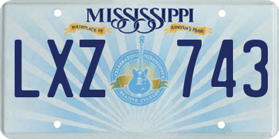 MS license plate LXZ743