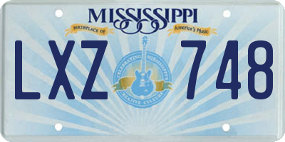 MS license plate LXZ748